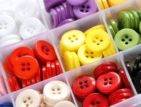 5/8 Inch (15mm) Mix 15 Colors Buttons for Sewing 4 Holes Resin Button for Crafts Scrapbooking Pack of 300 PCS with Box (Each Color 20 PCS)...