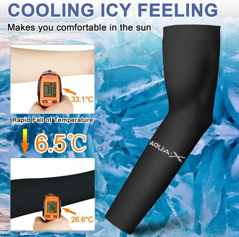 beister 3 Pairs UV Protection Cooling Arm Sleeves for Women Men, Sunblock Protective Long Arm Cover Warmer (One size fit all, 3 Pairs (Black/White...
