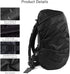 LAMA 2pcs Waterproof Rain Cover for Backpack, Reflective Rainproof Protector for Anti-dust and Anti-Theft M 26L-40L Black...