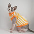 Sphynx Hairless Cat Summer Cotton T-Shirts Cat Vest Pet Clothes,Round collar vest Kitten Shirts sleeveless, Cats & Small Dogs Apparel (Small, Oran...