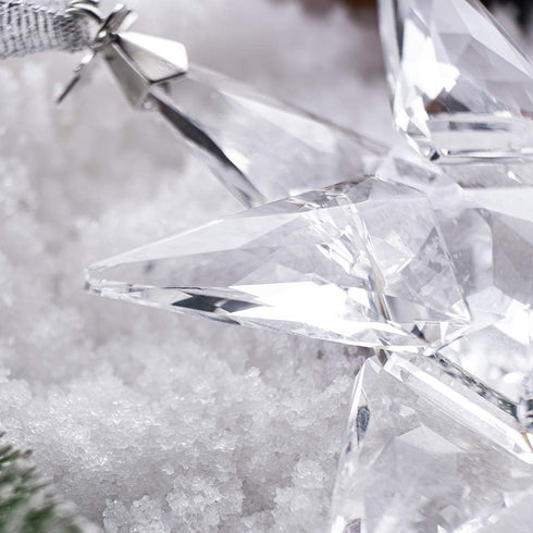 XIANGBNA 125 Annual Edition Christmas Crystal Star Snowflake Ornaments (125 Colorful) (125 Clear)...