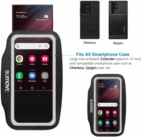 Running Armband for Samsung Galaxy S25Edge,S25/S24/S23 /S22 Ultra,S25+,S24+,S23+,Gym Workouts Sports Phone Arm Band, with Card Holder (Black)...