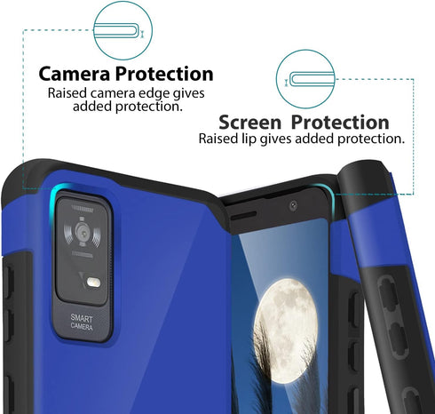 TJS Compatible for TCL ION X Case, TCL ION V Case, TCL 40 Z Case, Dual Layer Hybrid (Magnetic Mount Friendly) Shockproof Drop Protection Cover Imp...