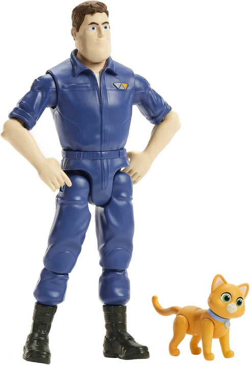 Mattel Disney and Pixar Lightyear Jumpsuit Buzz Lightyear Action Figure, 12 Points of Articulation & Robot Cat Sox, 5-in Scale...