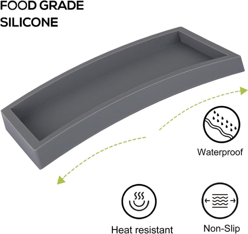 Bathroom Trays for Counter, Slicone Vanity Trays for Bathroom, Rectangle Sponge Holder for Kitchen Sink - Grey...