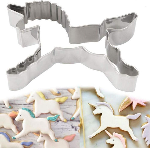 3-Piece Unicorn Cookie Cutter Set, Stainless Steel Unicorn, Rainbow & Head Shapes, Dishwasher Safe...