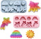 2 Pack Winged Unicorn Silicone Mold for Baking Reusable Non-stick Sun Meteor Rainbow Mold for Fondant Cake Cupcake Decoration Chocolate Candy Cook...