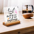 Inspirational Office Home Desk Decor,Trust the Magic of New Beginnings Motivational Sign Acrylic Plaque With Wooden Stand Sign Home Tabletop Offic...