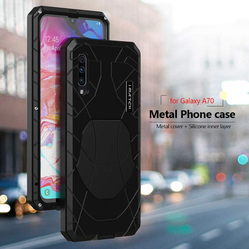 Feitenn Galaxy A70 Case, Samsung A70 Case Heavy Duty, Gorilla Glass Armor Aluminum Alloy Metal Cover Bumper Water Resistant Military Shockproof Ha...