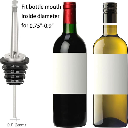 Axe Sickle 2 Pcs Oil Spout Liquor Bottle Pourer Spouts Stainless Steel Speed Pour Spouts Olive Oil Dispenser Spout for About 3/4" Bottle Mouth, wi...