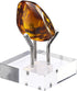 Hipiwe Acrylic Display Stand, Three Metal Peg Display Easel Stand for Fossils Crystal Minerals Rocks and Geodes, Medium,Silver...