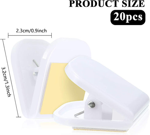20 Pieces Self Adhesive Clips Plastic Clips for Hanging Sticky Wall Clips Small Spring Clips for Poster Photo Wall Teacher Student Home Applicatio...