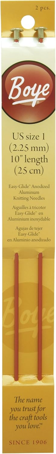 Boye 10-Inch Aluminum Single Point Knitting Needles, Size 1......