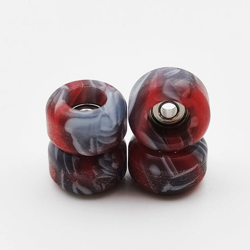 Fingerboard Wheels with Bearing CNC Lathed Swirl Color New Material (Red Mix)...