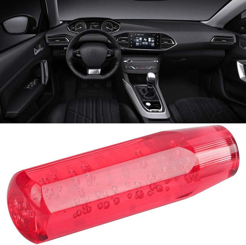 Akozon Crystal Shift Knob Manual, Car Manual Shift Knob, Gear Shift Knob 15cm Red Car Universal Acrylic Shift Stick Knob Crystal Transparent Bubbl...