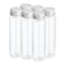 PATIKIL 80ml Plastic Test Tubes with Screw Caps, 6Pcs 128x33mm Flat Bottom Tubes for Scientific Party Decoration Candy Bead Storage Bath Salt, Sil...