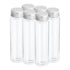 PATIKIL 80ml Plastic Test Tubes with Screw Caps, 6Pcs 128x33mm Flat Bottom Tubes for Scientific Party Decoration Candy Bead Storage Bath Salt, Sil...