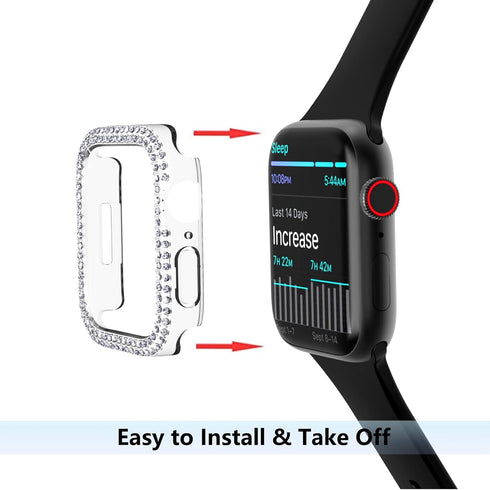 2 Pack Crystal Diamond Bling Cases Compatible with Apple Watch 7 45mm, ANOTCH Anti-Scratch Protective Cover for iwatch Series 7 45 mm Accessories ...