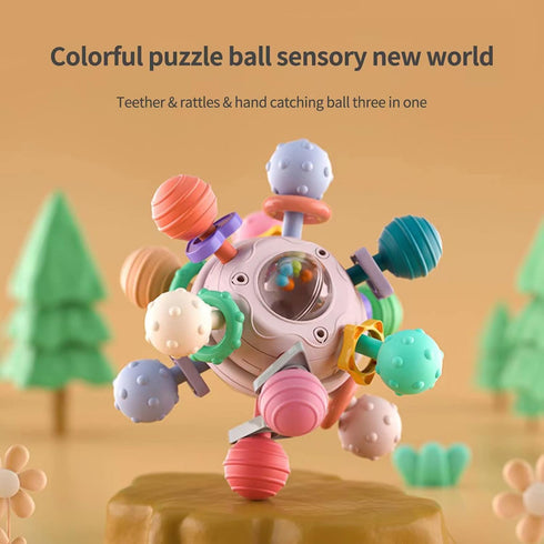 Baby Teething Toys Sensory Baby Toys chew Toys Teething Ball Rattle teethers Toys Grasping Activities Baby Toys for 0-6-12-18 Months Girls Boys Gi...