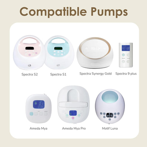 Maymom Pump Parts Compatible with Spectra S1/S2 Pumps; Incl Wide Mouth 25mm Flanges; Not Original Spectra Flang, Spectra Shield (Two Flanges)...