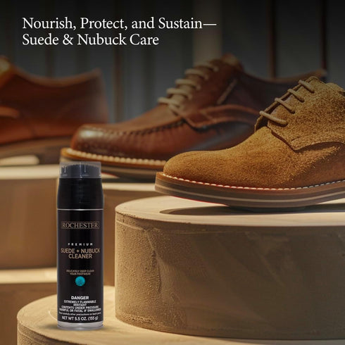 Rochester Premium Suede + Nubuck Cleaner, Suede & Nubuck Cleaner with a Built-In Scrub Brush Cap, Shoe Accessories, 5.5 oz....