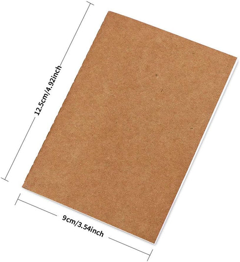 24 Pack Unlined Blank Books,Mini Pocket Kraft Brown Soft Cover Unruled Plain Travel Journal Notebooks for Travelers Students Office Class Writing ...