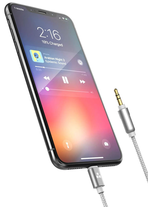 (Apple MFI Certified) iPhone Aux Lightning Cord to Male 3.5mm Auxiliary Cable (iPhone Audio Link to Car Jack, Headphones & Speakers) (White)...