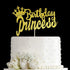 Happy Birthday Cake Topper for Princess Birthday Party Decorations,Double-faced Gold Glitter...