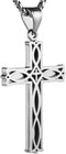 HZMAN Men's Stainless Steel Infinity Celtic Cross Irish Knot Pendant Necklace, 22+2" Link Chain...