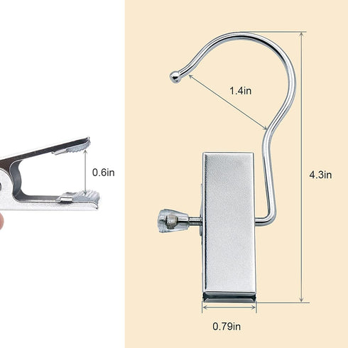 Coideal Boot Hanger Clips Hooks - 8 Pack Laundry Hook Hanging Clothes Pins Portable Stainless Steel Clothing Organizer Pant Holder for Travel,Clos...