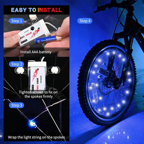 TINANA 2 Tire Pack LED Bike Wheel Lights Ultra Bright Waterproof Bicycle Spoke Lights Cycling Decoration Safety Warning Tire Strip Light for Kids ...