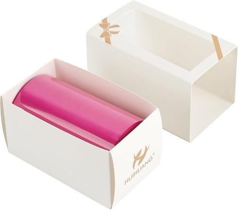HUIHUANG Hot Pink Ribbon 4 inch Wide Double-Faced Satin Ribbon Fuchsia Ribbon for Wedding Chair Sash Bridal Shower Decor Large Bows Making Flower ...