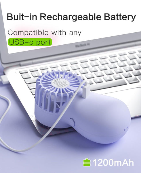 Yinken Mini Handheld Fan Battery Operated Small Personal Portable Speed Adjustable USB Rechargeable Fan Cute Design Powerful Eyelash Fan for Styli...