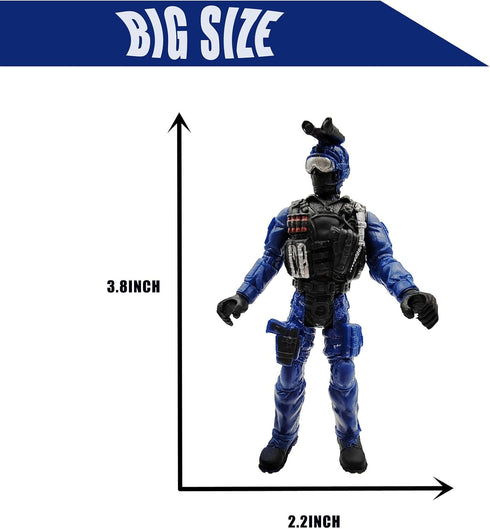 Police Army Men Playset Guard Military with Weapons Accessories 6 Pack Toy Soldiers Action Figures for Toddlers Age 6 7 8 9 yr Old Boys Girls Kids...