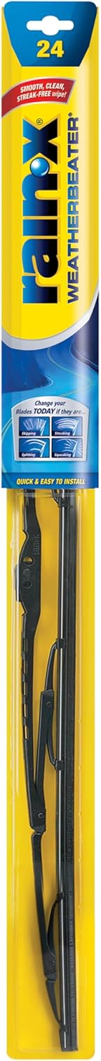Rain-X RX30224 WeatherBeater Wiper Blades, 24" Windshield Wipers (Pack Of 1), Automotive Replacement Windshield Wiper Blades That Meet Or Exceed O...