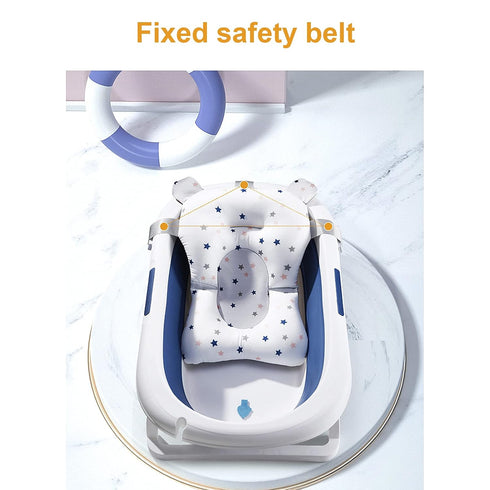 Baby Bath Pad Anti-Slip Infant Bath Cushion Newborn Bathtub Seat Support Cushion Mat Soft Floating Bathing Tub Seat Pillow Shower Bather Bed for B...