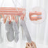 SteelFever Clothes Drying Hanger with 32 Clips, Foldable Hanging Drying Rack for Clothes Underwear Socks (Light Pink)...