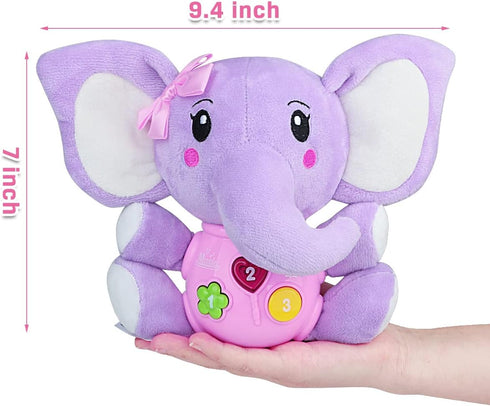 Aiduy Baby Toys 6 to 12 Months - 6 Months Old Plush Elephant Baby Toy Musical Infant Toys - Babies Light Up Toys for 1 Year Old Boy & Girl Newborn...