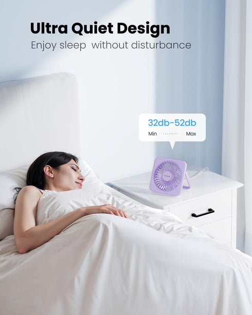 Gaiatop USB Desk Fan, 5 Inch Personal Fan Small Portable Table Fan with 180° Tilt Folding and 3 Speeds, Strong Wind Ultra Quiet Personal Cooling F...