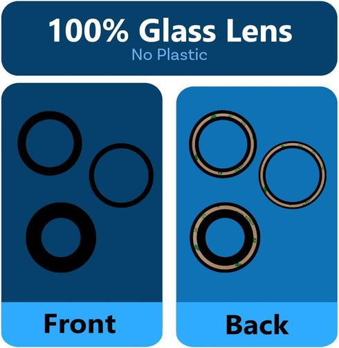MMOBIEL Back Rear Camera Glass Lens Replacement Compatible with iPhone 14 Pro / 14 Pro Max 2022. - Incl. Double Sided Adhesive, Tweezer and Cloth....