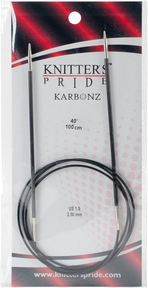 Karbonz Fixed Circular Needles 40-Size 1.5/2.5mm...
