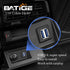 BATIGE Dual Ports Square USB 3.0 Panel Flush Mount Extension Cable with Buckle for Car Truck Boat Motorcycle Dashboard 1ft...