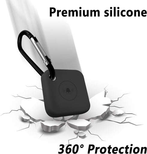 Silicone Case for Tile Mate (2020) & Tile Mate (2018), Soft and Flexible, Scratch/Shock Resistant Cover with Carabiner for Tile Mate Tracker (Blac...
