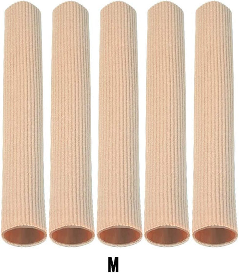 Cuttable Toe Tubes Sleeves 5 Pack Made of Elastic Fabric Lined with Silicone Gel. Toe Sleeve Protectors Relief Toe Pressure Pain, Corn and Calluse...