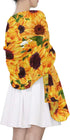 ALAZA Long Silk Like Scarf for Women Watercolor Sunflower Floral Yellow Large Head Wrap Stole...