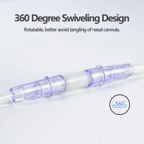 5Packs Oxygen Tubing Swivel Connector for Oxygen Tubing, Swivel Oxygen Tubing Connector, Avoid Tangling of Tube...