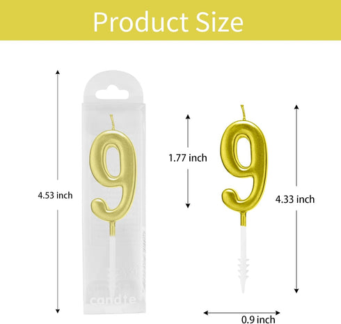 Beanlieve 10-Pieces Numeral Birthday Candles - Cake Numeral Candles Number 0-9 Glitter Cake Topper Decoration for Birthday,Wedding Anniversary,Par...