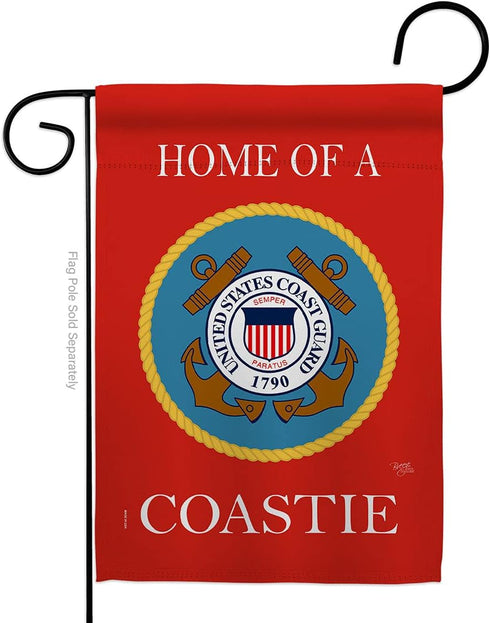 Breeze Decor Home of Coastie Garden Flag Armed Forces Coast Guard USCG Semper Paratus United State American Military Veteran Retire Official House...