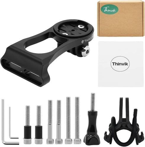 Thinvik Bike Computer Mount for Garmin Edge,Gopro Combo Mount,Compatible with All Garmin Series 1030 1000 830 820 810 530 520 510 500 25 20 GPS Co...
