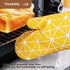 Oven Mitts, 2 Pack 10.6" X 6.7" Cotton Oven Mitt Pot Holders, Non-Slip 392°F Heat Resistant Oven Mits Kitchen Gloves Potholders for Cooking Baking...